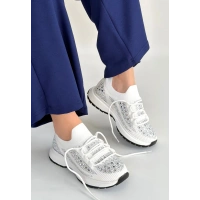 Ceas Beyaz Triko Bağcıklı Spor Ayakkabı