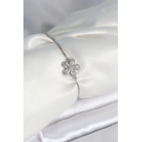 Çiçek Model Asansörlü Gümüş Renk Kadın Bileklik