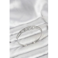 Çiçek Model Pirinç Gümüş Renk Kadın Bileklik