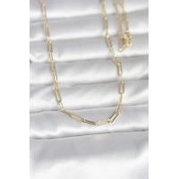 CM 14K Gold Renk Ataç Zincirli Model 60 cm Kadın Kolye