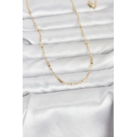 CM 14K Gold Renk Bar Zincir Model 60 cm Kadın Kolye