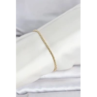 CM 14K Gold Renk Burgulu Zincir Model Kadın Bileklik