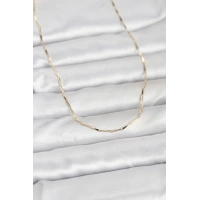 CM 14K Gold Renk Çubuk Kesme Zincir Model 60 cm Kadın Kolye