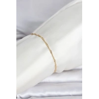 CM 14K Gold Renk Ezme Burgu Zincir Model Kadın Bileklik