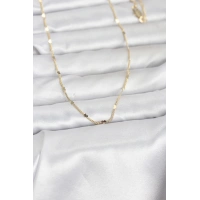 CM 14K Gold Renk Ezme Kalp Detaylı 60 cm Zincir Kadın Kolye