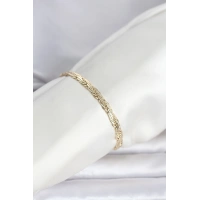 CM 14K Gold Renk Ezme Sarmal Zincir Model Kadın Bileklik