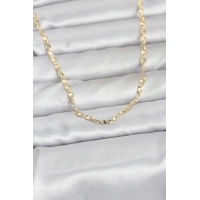 CM 14K Gold Renk Lazer Zincirli Model 60 cm Kadın Kolye