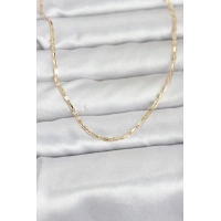 CM 14K Gold Renk Lazerli Zincir Model 60 cm Kadın Kolye