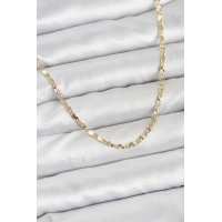 CM 14K Gold Renk Lazerli Zincir Model Kadın Kolye