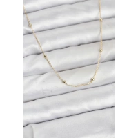 CM 14K Gold Renk Minik Top Zincirli Kadın Kolye