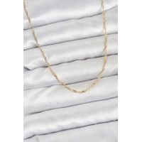 CM 14K Gold Renk Pirinç Ezme Burgu Model Kadın Kolye