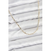 CM 14K Gold Renk Pirinç Gemi Zinciri Model Kadın Kolye