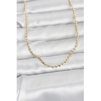 CM 14K Gold Renk Top Zincirli Model 60 cm Kadın Kolye