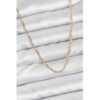 CM 14K Gold Renk Yassı Burgulu Model Kadın Kolye