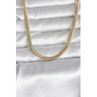 CM 14K Gold Renk Yassı Yılan Zincir Model 45 cm Kadın Kolye