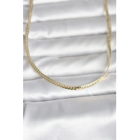 CM 14K Gold Renk Yassı Zincir Model 45 cm Kadın Kolye