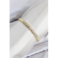 CM Arpa Model Zirkon Taşlı VIP Seri Gold Renk Pirinç Kadın Bileklik