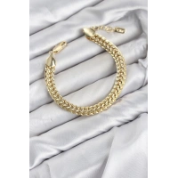CM Kalın Singapur Model Gold Renk Pirinç Kadın Bileklik
