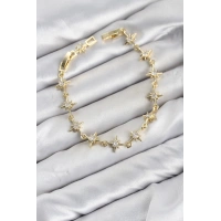 CM Kutup Yıldızı Model Gold Renk Zirkon Taşlı Kadın Bileklik