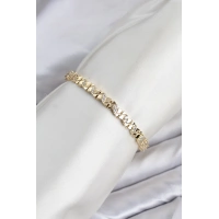 CM Model Zirkon Taşlı VIP Seri Gold Renk Pirinç Kadın Bileklik