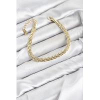 CM Singapur Zincir Model Gold Renk Pirinç Kadın Bileklik
