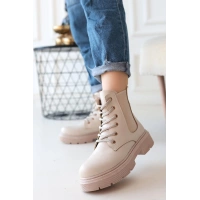 Daum Bej Cilt Bağcıklı Bot