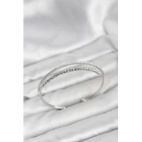 Dorika Model Pirinç Gümüş Renk Kadın Bileklik