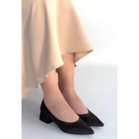 Ferla Acı Kahve Cilt Topuklu Ayakkabı