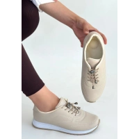 Finna Bej Cilt Bağcıklı Spor Ayakkabı