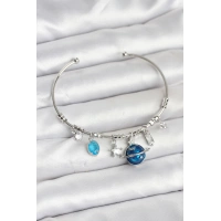 Gezegen Charmlı Gümüş Renk Pirinç Kadın Bileklik