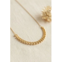 Gold Pirinç Topçuk Model Kadın Kolye