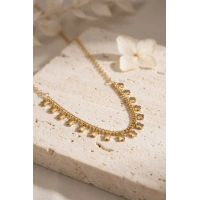 Gold Pirinç Yonca Model Kadın Kolye