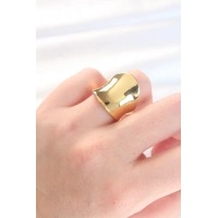 Gold Renk Ayarlanabilir Kavisli Ayna Yüzük