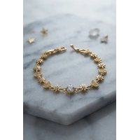 Gold Renk Celestial Yıldız ve Hilal Model Kadın Bileklik