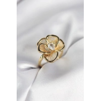 Gold Renk Çiçek Model Vintage Kadın Yüzük