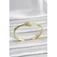 Gold Renk Düğüm Model Pirinç Kadın Bileklik