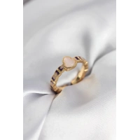 Gold Renk Mineli Su Kabağı Model Kadın Yüzük