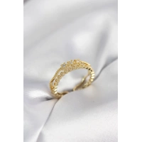 Gold Renk Minimal Yıldızlı Model Kadın Yüzük