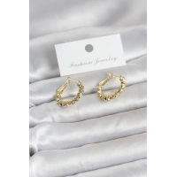 Gold Renk Pirinç Dorika Halka Kadın Küpe