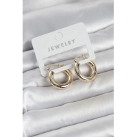 Gold Renk Pirinç Halka 20 mm Kadın Küpe