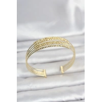 Gold Renk Pirinç Minimal Dorikalı Kadın Bileklik