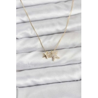 Gold Renk Pirinç Minimal Yıldız Model Kadın Kolye