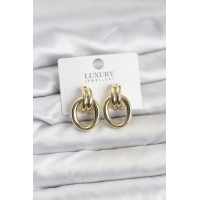 Gold Renk Pirinç Vintage Kadın Küpe