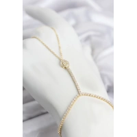 Gold Renk Pirinç Zirkon Taşlı Damla Model Şahmeran