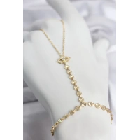 Gold Renk Pirinç Zirkon Taşlı Göz Model Şahmeran