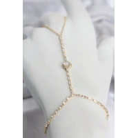 Gold Renk Pirinç Zirkon Taşlı Kalp Model Şahmeran