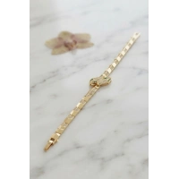 Gold Renk Pirinç Zirkon Taşlı Yılan Model Kadın Bileklik
