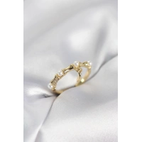 Gold Renk Sallantılı Kemik Model Kadın Yüzük