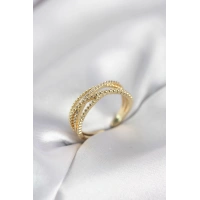 Gold Renk Sarmal Model Kadın Yüzük