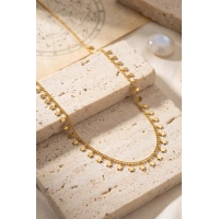 Gold Renk Yıldız Pul Model 60 cm Kadın Kolye